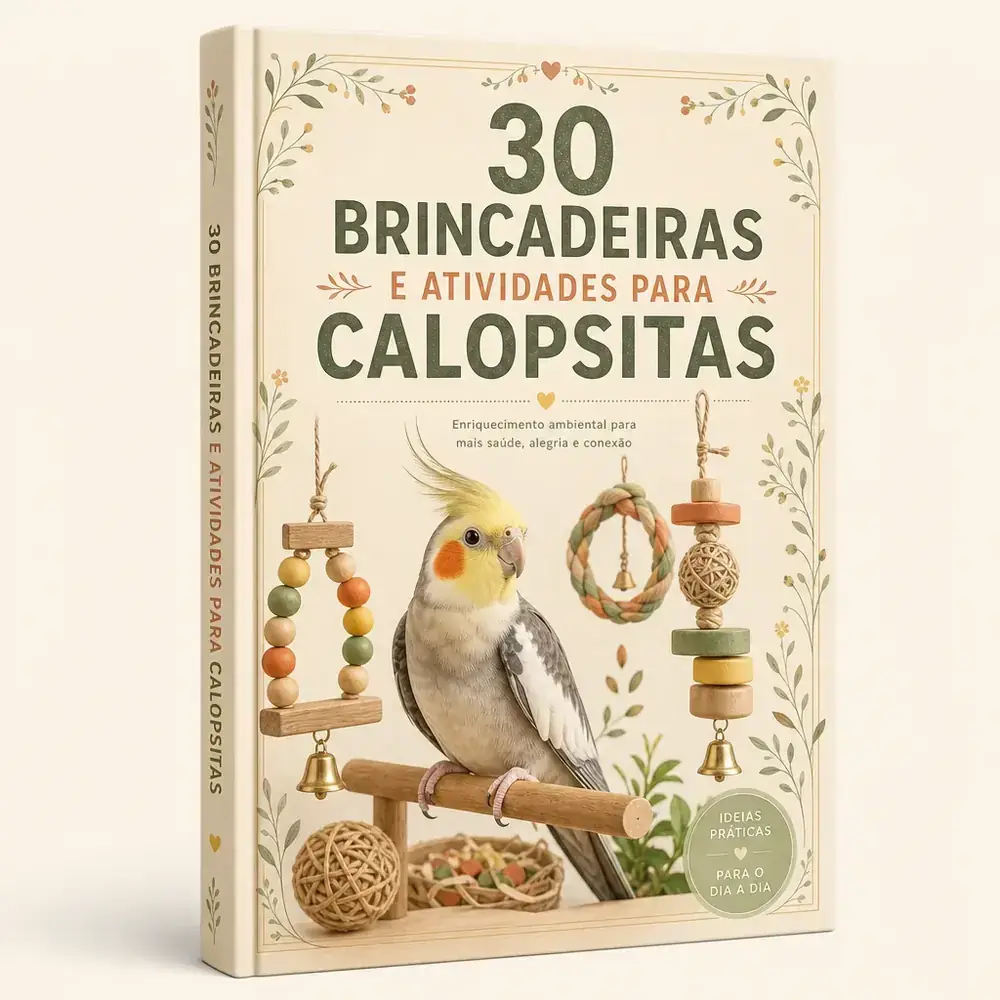 Capa do bônus 1: 30 Brincadeiras e Atividades para Calopsitas