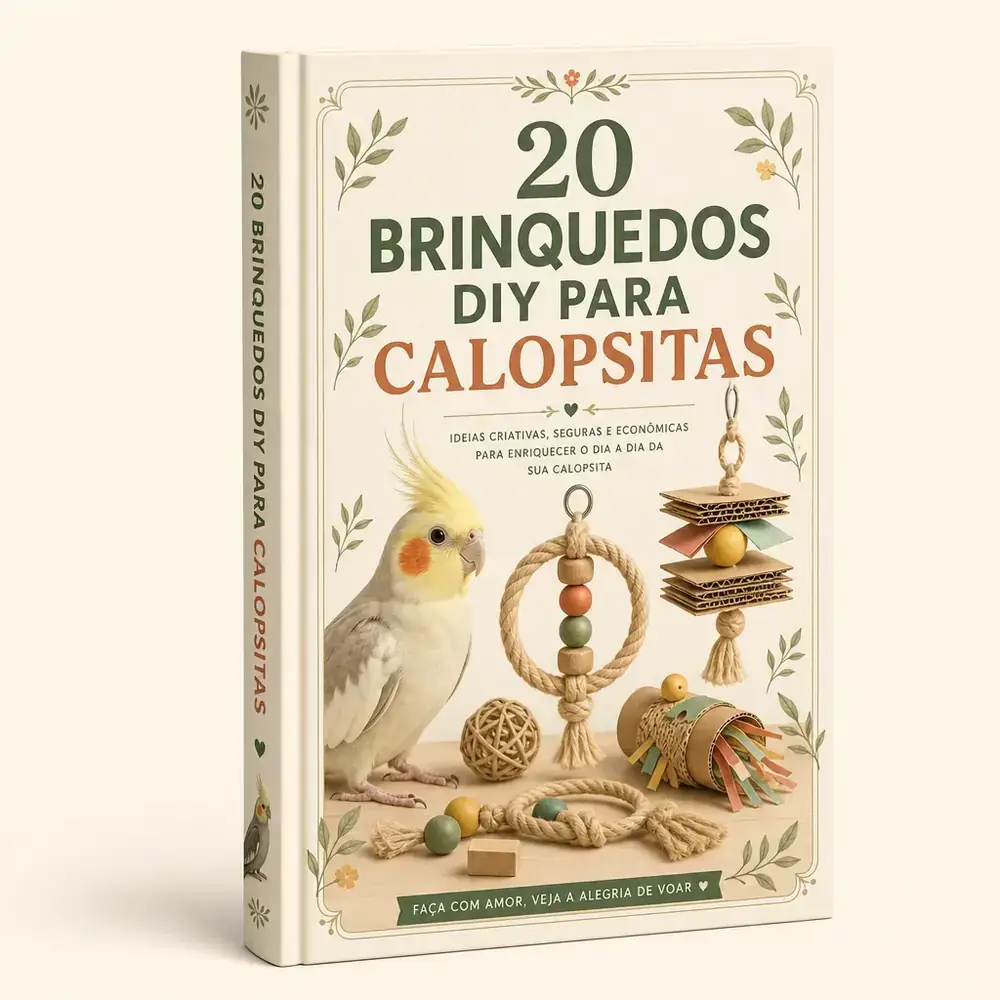 Capa do bônus 2: 20 Brinquedos DIY para Calopsitas
