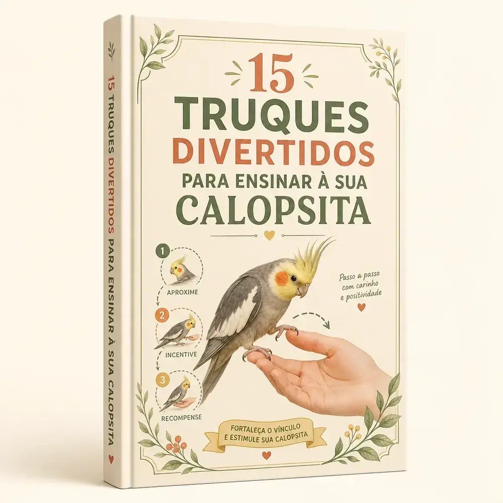 Capa do bônus 3: 15 Truques Divertidos para Ensinar à Sua Calopsita